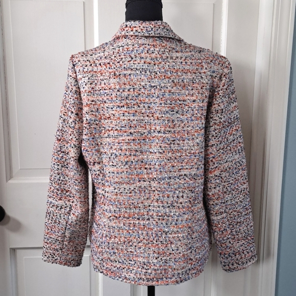 Draper's & Damon's Tweed Pearl Buttons Fun Colorful Chic Dressy Jacket Blazer - Picture 8 of 12